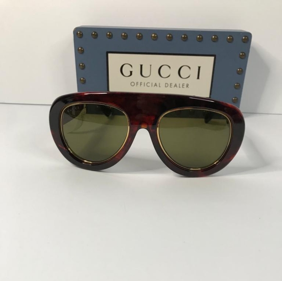 💯 New Original GUCCIAcetate Oversize Sunglasses GG1152S Tortoise - Picture 11 of 17